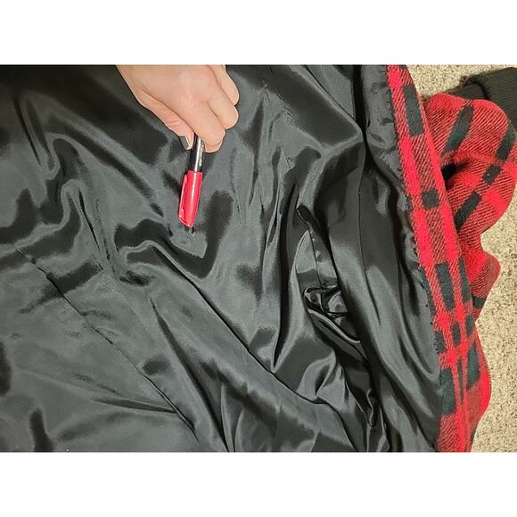 Vtg 80s/90s Ms New Yorker Buffalo Plaid Jacket Faux Fur Collar Shoulder Pad RARE - Picture 12 of 16